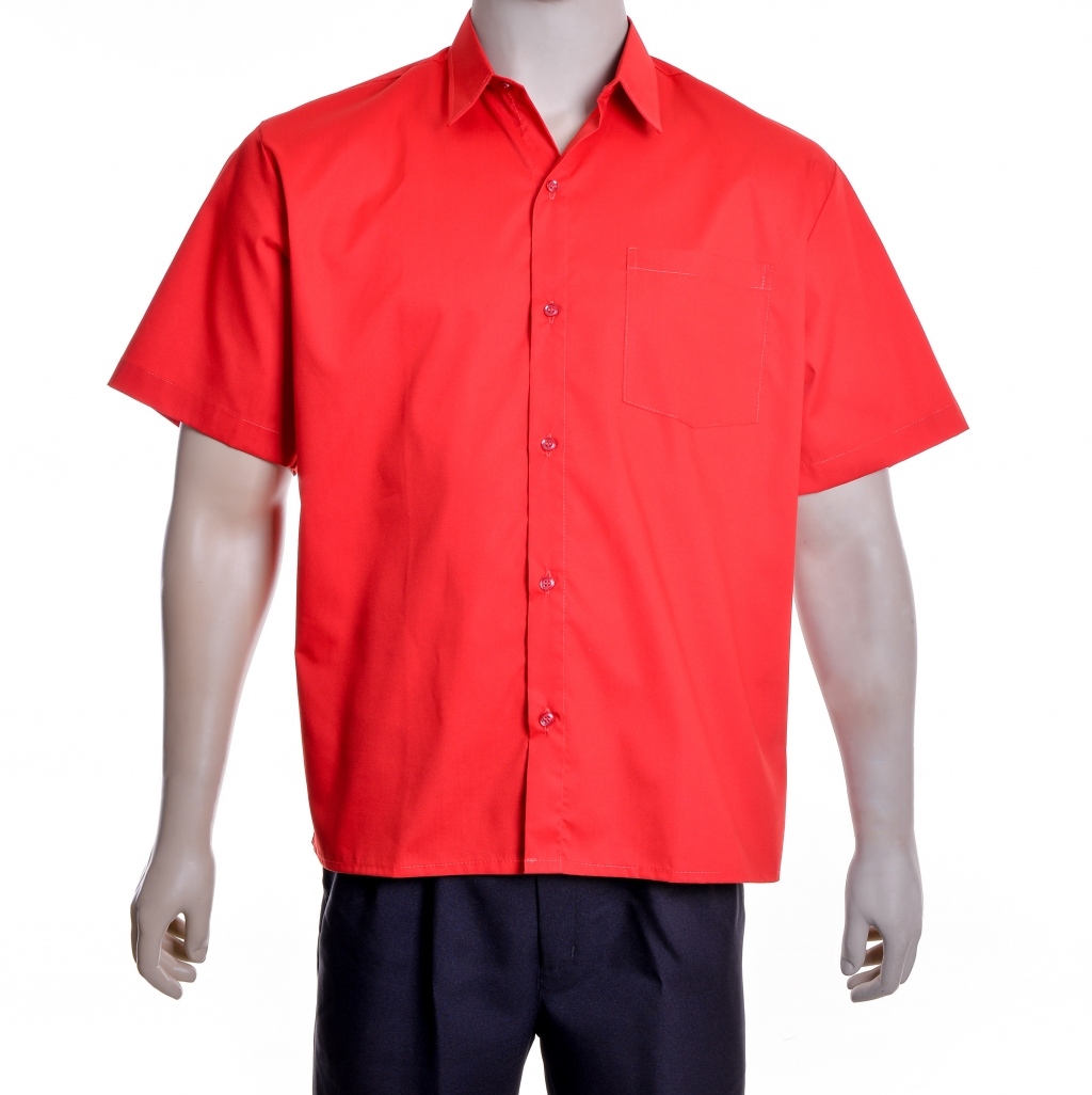 camisa social masculina vermelha manga curta